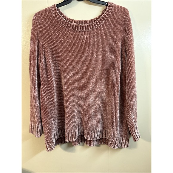 Orvis Sweaters - Orvis Womens Relaxed Fit Chenille Pullover Sweater Dusty Pink Rose Size 2x